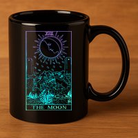 The Moon Tarot Card Rider Waite Witchy 11oz C Handle Ceramic Mug