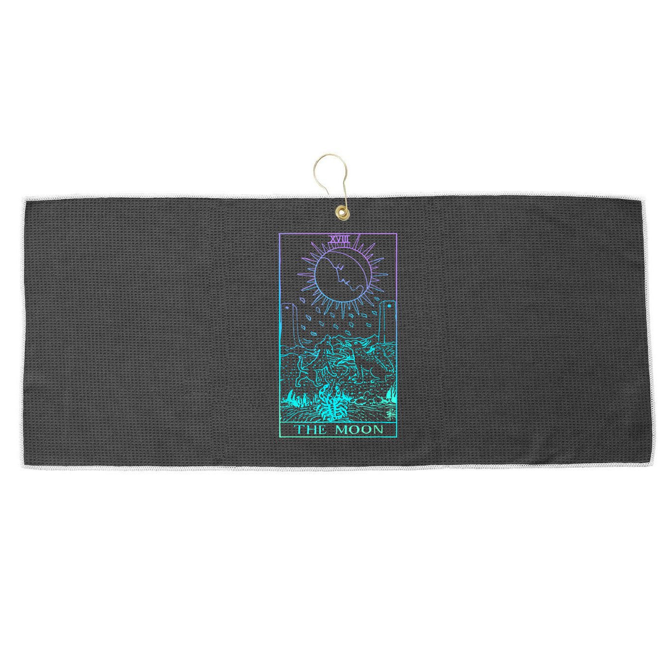 The Moon Tarot Card Rider Waite Witchy Large Microfiber Waffle Golf Towel