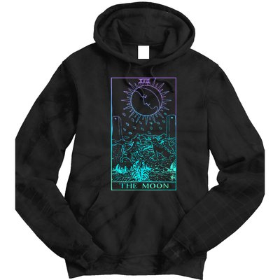 The Moon Tarot Card Rider Waite Witchy Tie Dye Hoodie