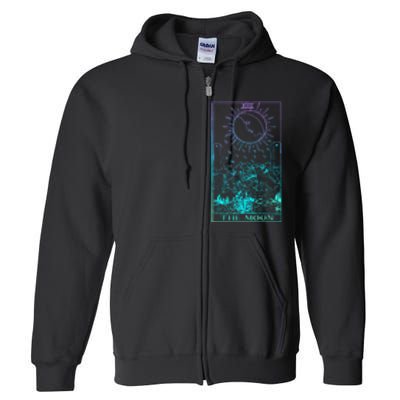 The Moon Tarot Card Rider Waite Witchy Full Zip Hoodie