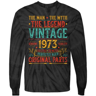 The Man The Myth The Legend Vintage 1973 Tie-Dye Long Sleeve Shirt