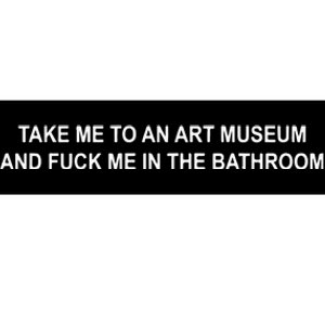 Take Me To An Art Museum And F Me In The Bathroom Bumper Sticker