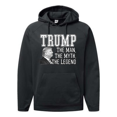 The Man, The Myth, The Legend Donald Trump Performance Fleece Hoodie