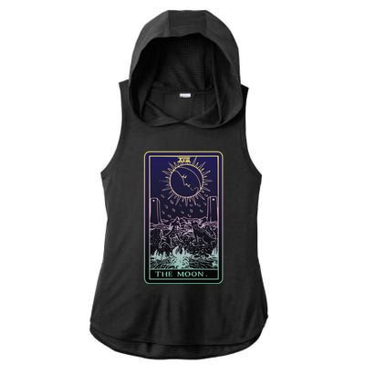 The Moon Tarot Card Witch Aesthetic Witchy Major Arcana Gift Ladies PosiCharge Tri-Blend Wicking Draft Hoodie Tank