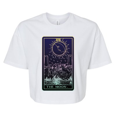 The Moon Tarot Card Witch Aesthetic Witchy Major Arcana Gift Bella+Canvas Jersey Crop Tee