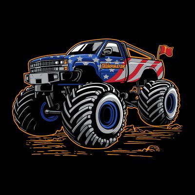 Trumpinator Monster Truck Show Trump USA Flag T-Shirt