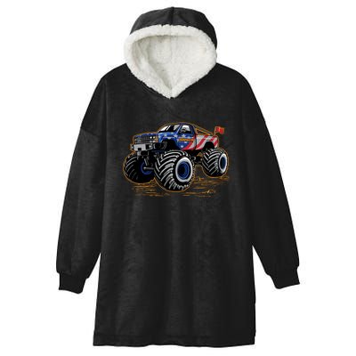 Trumpinator Monster Truck Show Trump USA Flag Hooded Wearable Blanket