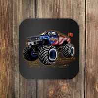 Trumpinator Monster Truck Show Trump USA Flag Coaster