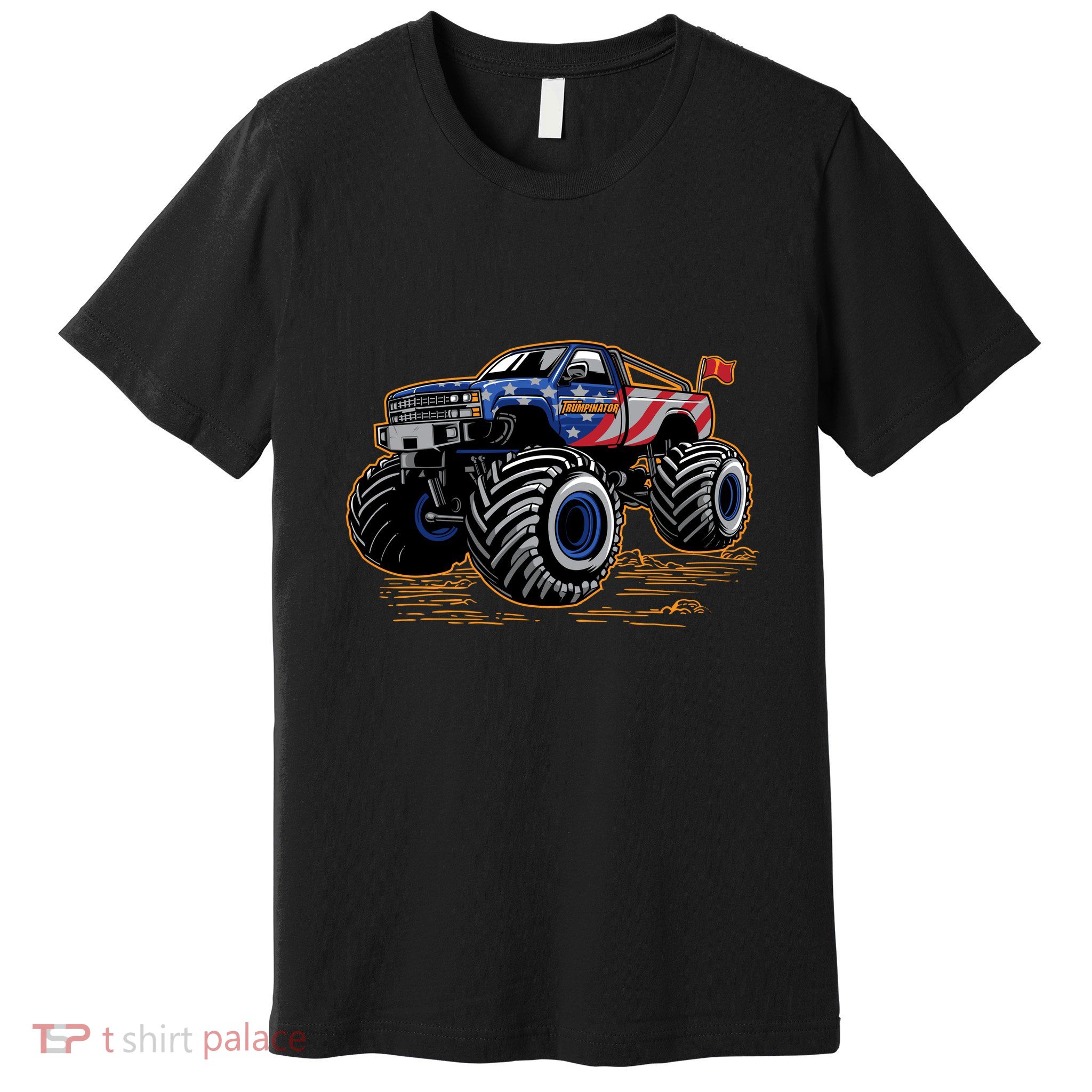 Trumpinator Monster Truck Show Trump USA Flag Premium T-Shirt