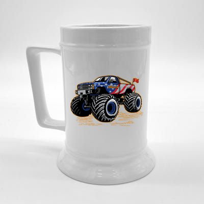 Trumpinator Monster Truck Show Trump USA Flag Beer Stein