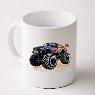 Trumpinator Monster Truck Show Trump USA Flag Coffee Mug