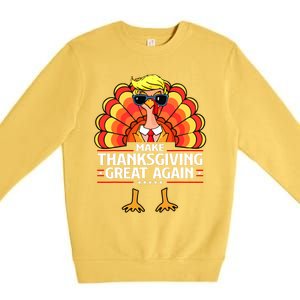 Trump Make Thanksgiving Great Again Funny Turkey Day 2024 Premium Crewneck Sweatshirt