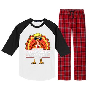 Trump Make Thanksgiving Great Again Funny Turkey Day 2024 Raglan Sleeve Pajama Set