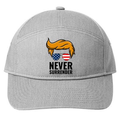 Trump never surrender 2024 Mugshot 7-Panel Snapback Hat