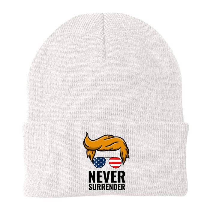 Trump never surrender 2024 Mugshot Knit Cap Winter Beanie