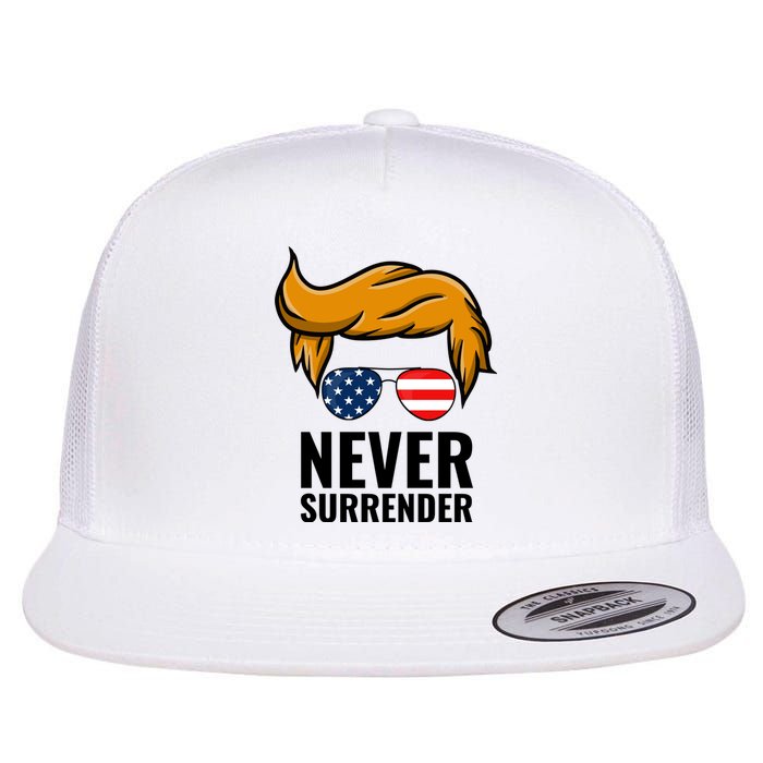 Trump never surrender 2024 Mugshot Flat Bill Trucker Hat