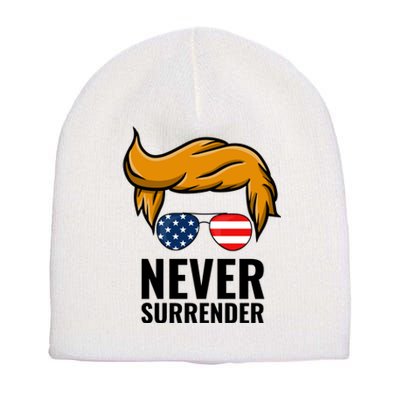 Trump never surrender 2024 Mugshot Short Acrylic Beanie