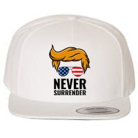 Trump never surrender 2024 Mugshot Wool Snapback Cap