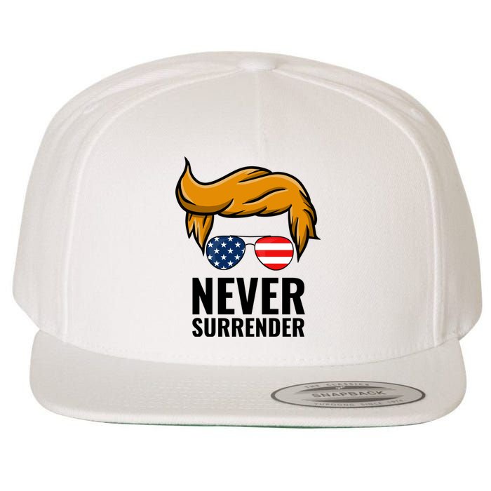 Trump never surrender 2024 Mugshot Wool Snapback Cap