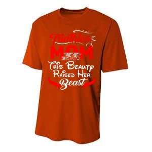 Triathlon Mom This Beauty Raised Her Beast Gift For Mom Gift Performance Sprint T-Shirt