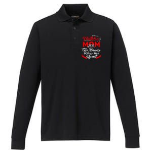 Triathlon Mom This Beauty Raised Her Beast Gift For Mom Gift Performance Long Sleeve Polo