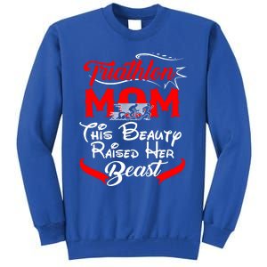 Triathlon Mom This Beauty Raised Her Beast Gift For Mom Gift Sweatshirt