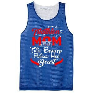 Triathlon Mom This Beauty Raised Her Beast Gift For Mom Gift Mesh Reversible Basketball Jersey Tank