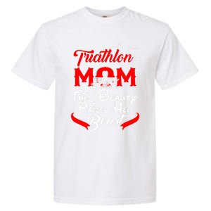 Triathlon Mom This Beauty Raised Her Beast Gift For Mom Gift Garment-Dyed Heavyweight T-Shirt