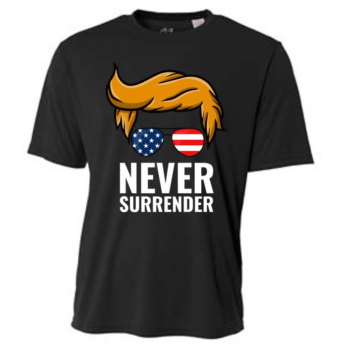 Trump never surrender 2024 Mugshot Cooling Performance Crew T-Shirt