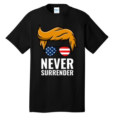 Trump never surrender 2024 Mugshot Tall T-Shirt