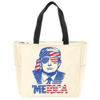 Trump Merica Trump Funny 4th Of July Zip Tote Bag