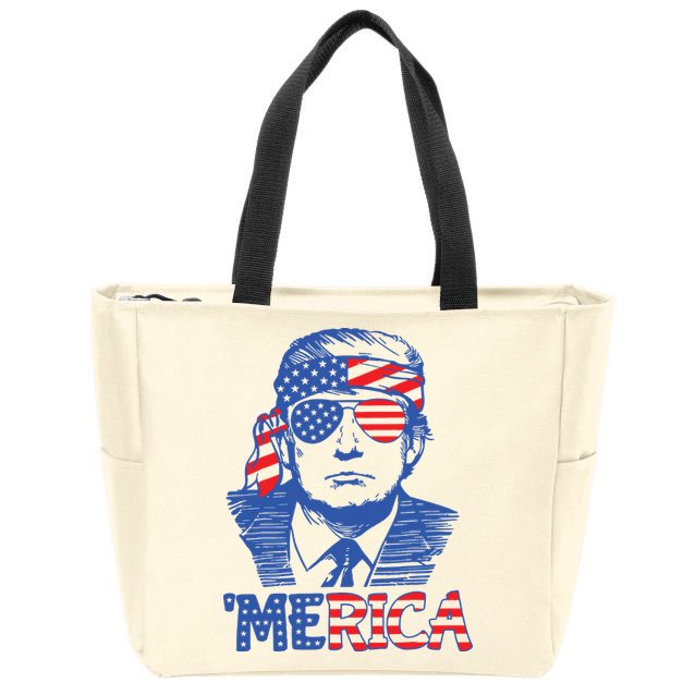 Trump Merica Trump Funny 4th Of July Zip Tote Bag