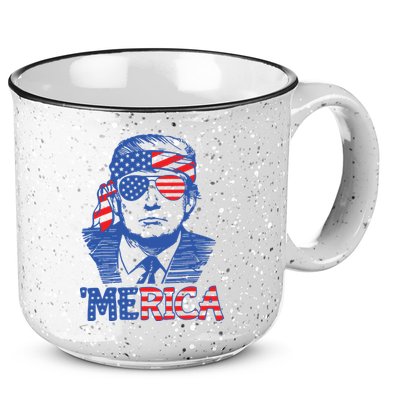 Trump Merica Trump Funny 4th Of July 15oz Campfire Ceramic Mug