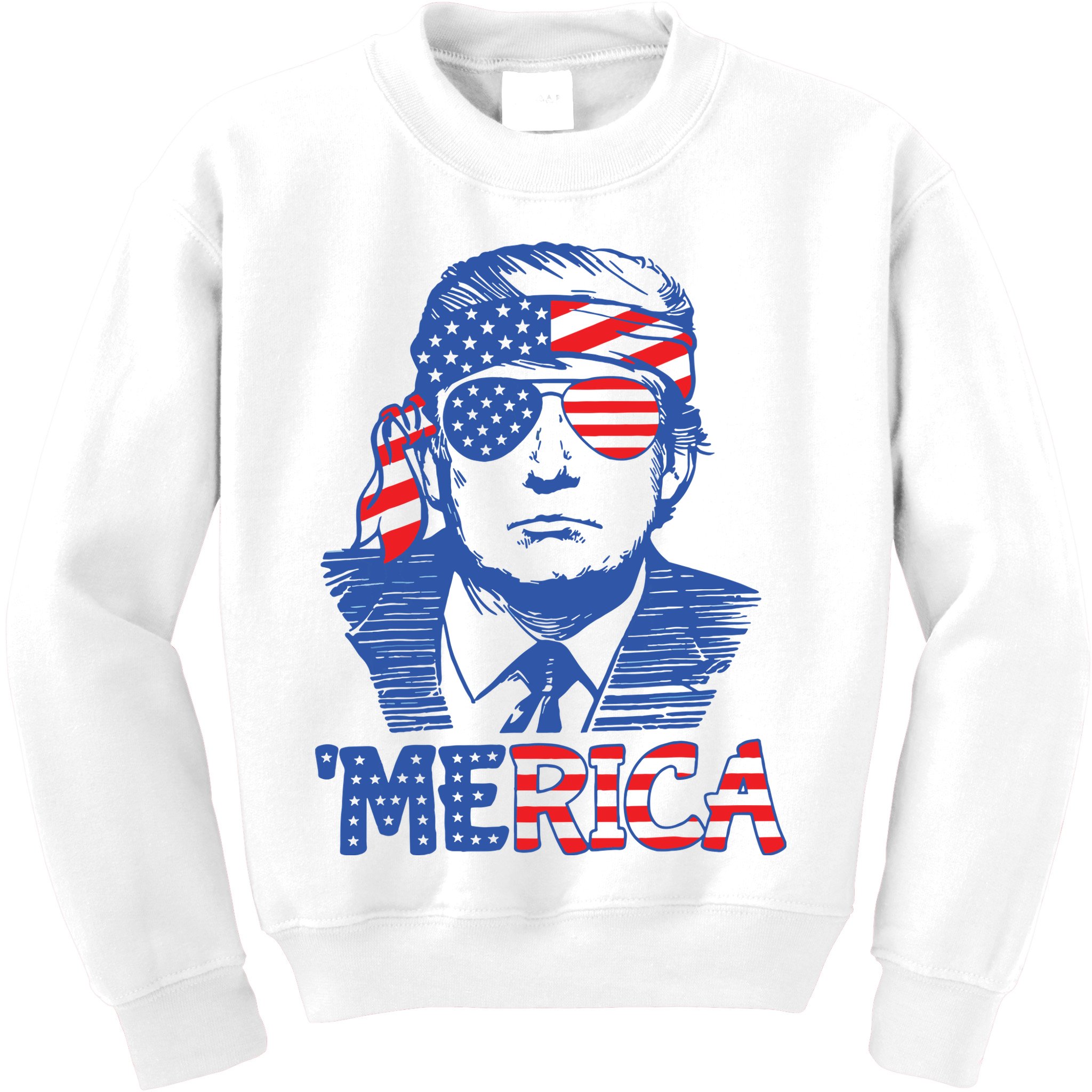 Trump Merica Trump Funny 4th Of July Kids Sweatshirt