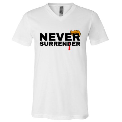 Trump never surrender 2024 Mugshot V-Neck T-Shirt