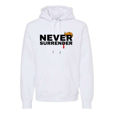 Trump never surrender 2024 Mugshot Premium Hoodie