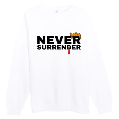 Trump never surrender 2024 Mugshot Premium Crewneck Sweatshirt