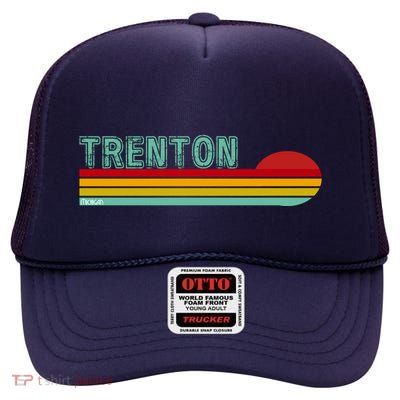 Trenton Michigan High Crown Mesh Back Trucker Hat