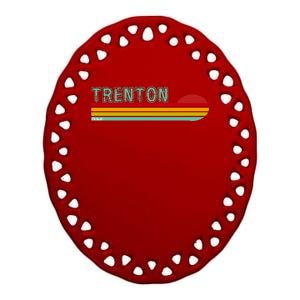 Trenton Michigan Ceramic Oval Ornament