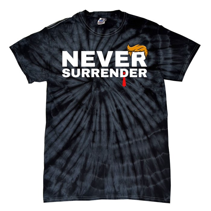 Trump never surrender 2024 Mugshot Tie-Dye T-Shirt