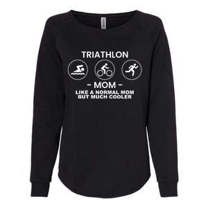 Triathlon Mom Triathlete Athlete Swimming Running Cycling Funny Gift Womens California Wash Sweatshirt