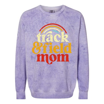 Track Mom Track And Field Mom Runner Running Mama Mother Colorblast Crewneck Sweatshirt