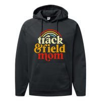 Track Mom Track And Field Mom Runner Running Mama Mother Performance Fleece Hoodie