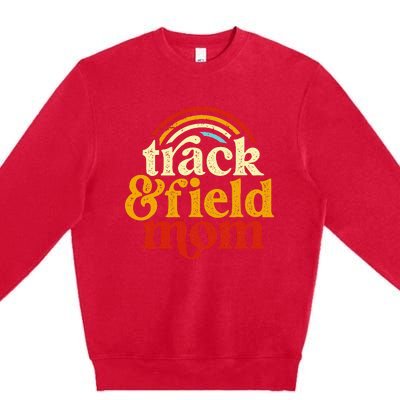 Track Mom Track And Field Mom Runner Running Mama Mother Premium Crewneck Sweatshirt