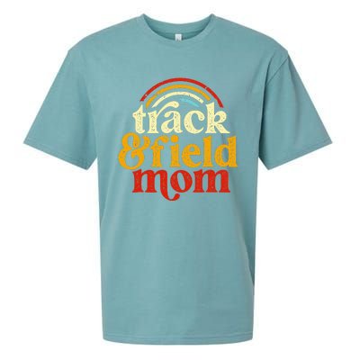 Track Mom Track And Field Mom Runner Running Mama Mother Sueded Cloud Jersey T-Shirt