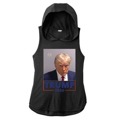 Trump Mugshot Trump 2024 Ladies PosiCharge Tri-Blend Wicking Draft Hoodie Tank