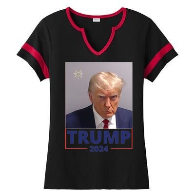 Trump Mugshot Trump 2024 Ladies Halftime Notch Neck Tee