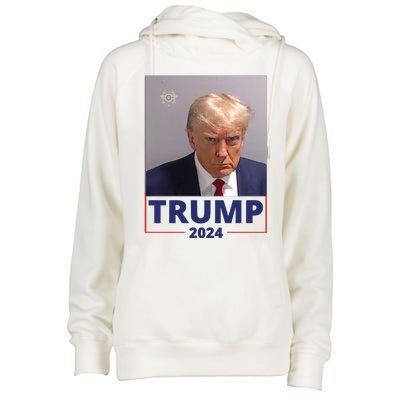 Trump Mugshot Trump 2024 Womens Funnel Neck Pullover Hood