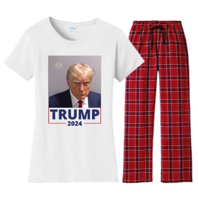 Trump Mugshot Trump 2024 Women's Flannel Pajama Set