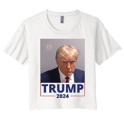 Trump Mugshot Trump 2024 Women's Crop Top Tee